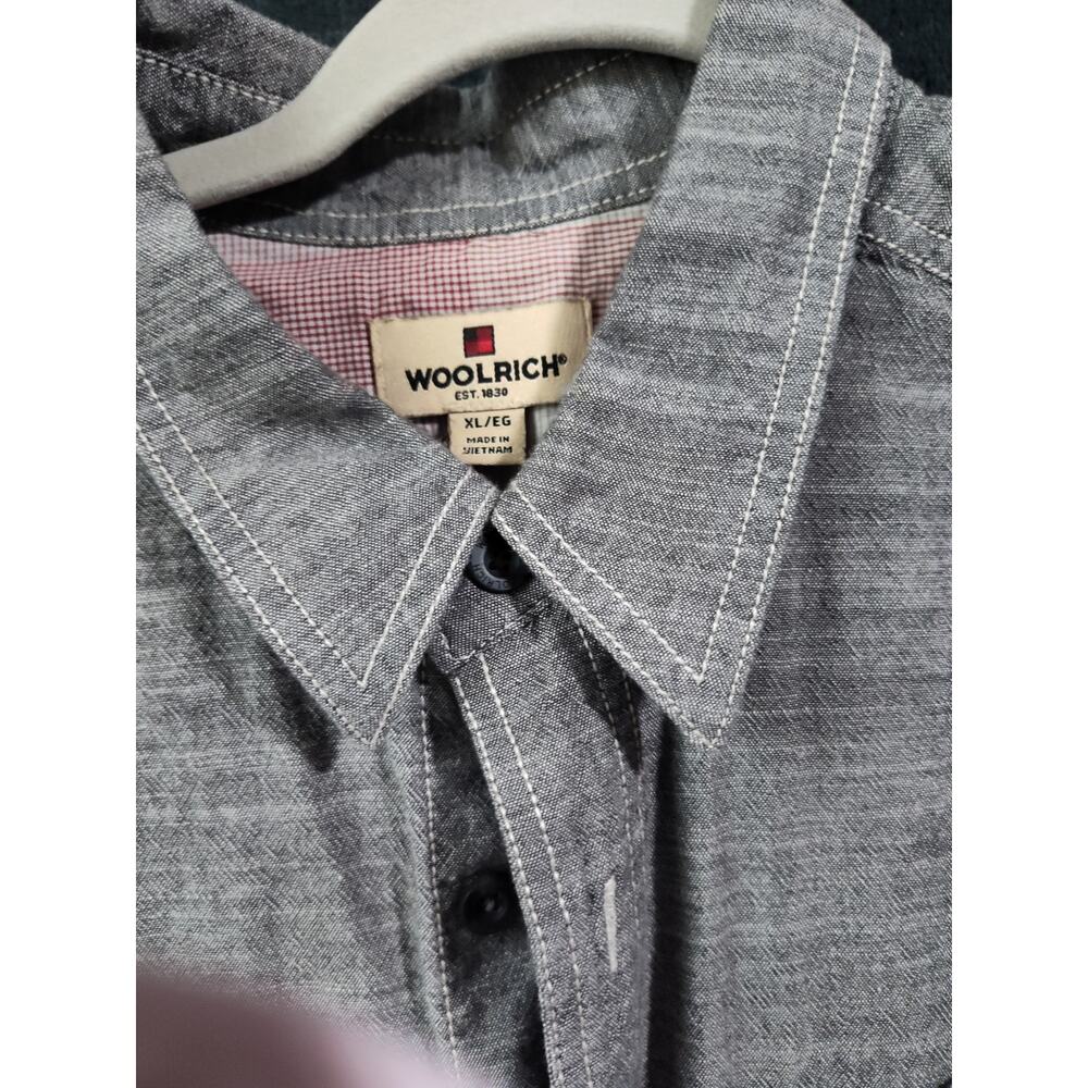 Woolrich Short Sleeve Static Heathered Gray Button Down Shirt Men’s Size XL - Picture 2 of 6